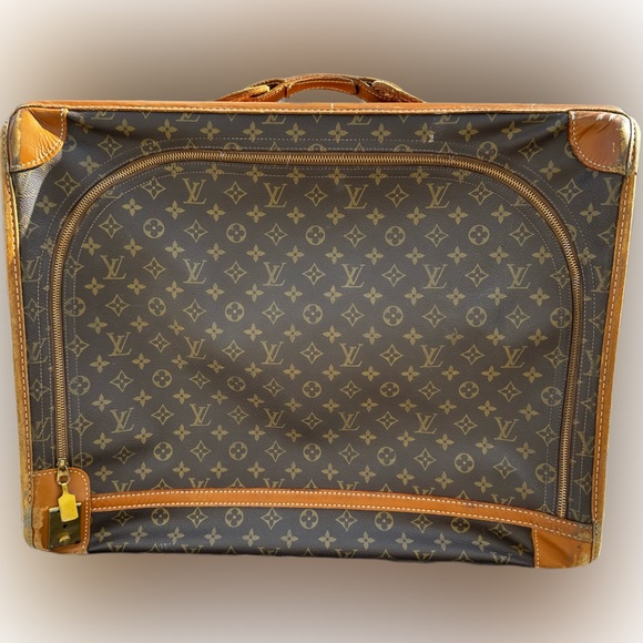 French famous brand LOUIS VUITTON LV antique brown leather and PU